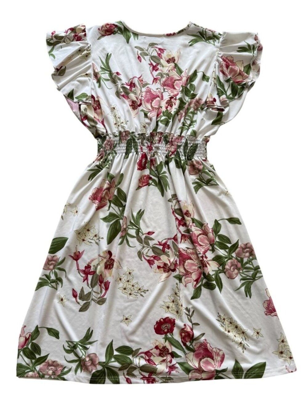 Anna Morgan Floral Smocked Waist Flutter Sleeve Dress 3X Cottagecore Spring - Picture 5 of 6